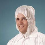 DOTCH® Hood with elastic face opening Polyester white 45 g/m² sterile