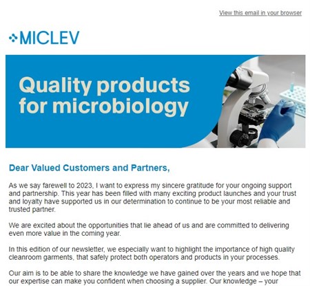 Miclev Newsletter December 2023
