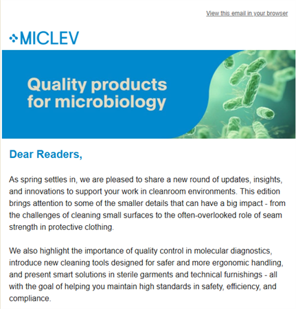 Miclev Newsletter April